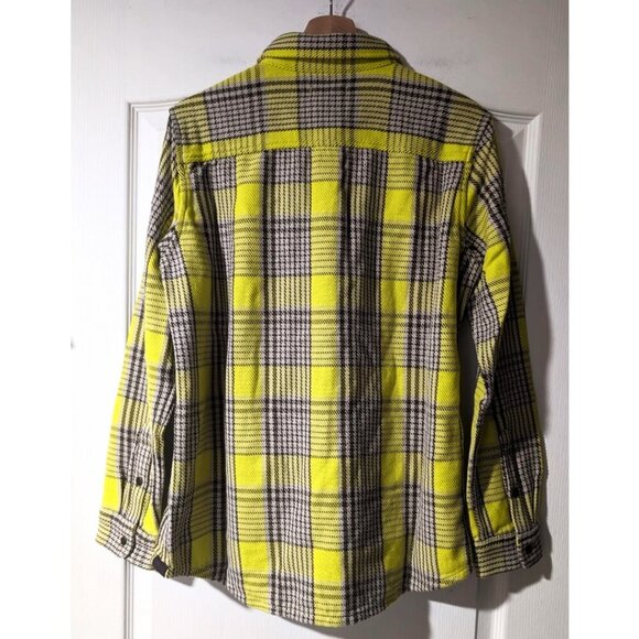 Outerknown | Women's Blanket Shirt In Electric Lime Jones Plaid - Picture 5 of 16